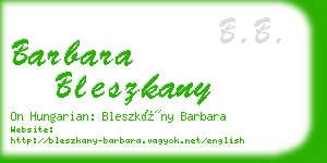 barbara bleszkany business card